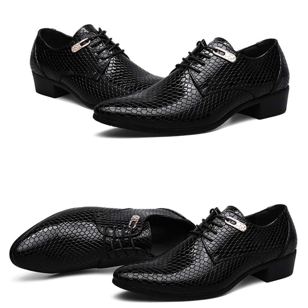 Scarpe da Uomo in Pelle Confortevoli Appartamenti con Lacci Scarpe Oxford Scarpe da Cerimonia per Matrimonio Formale con Punta a Punta