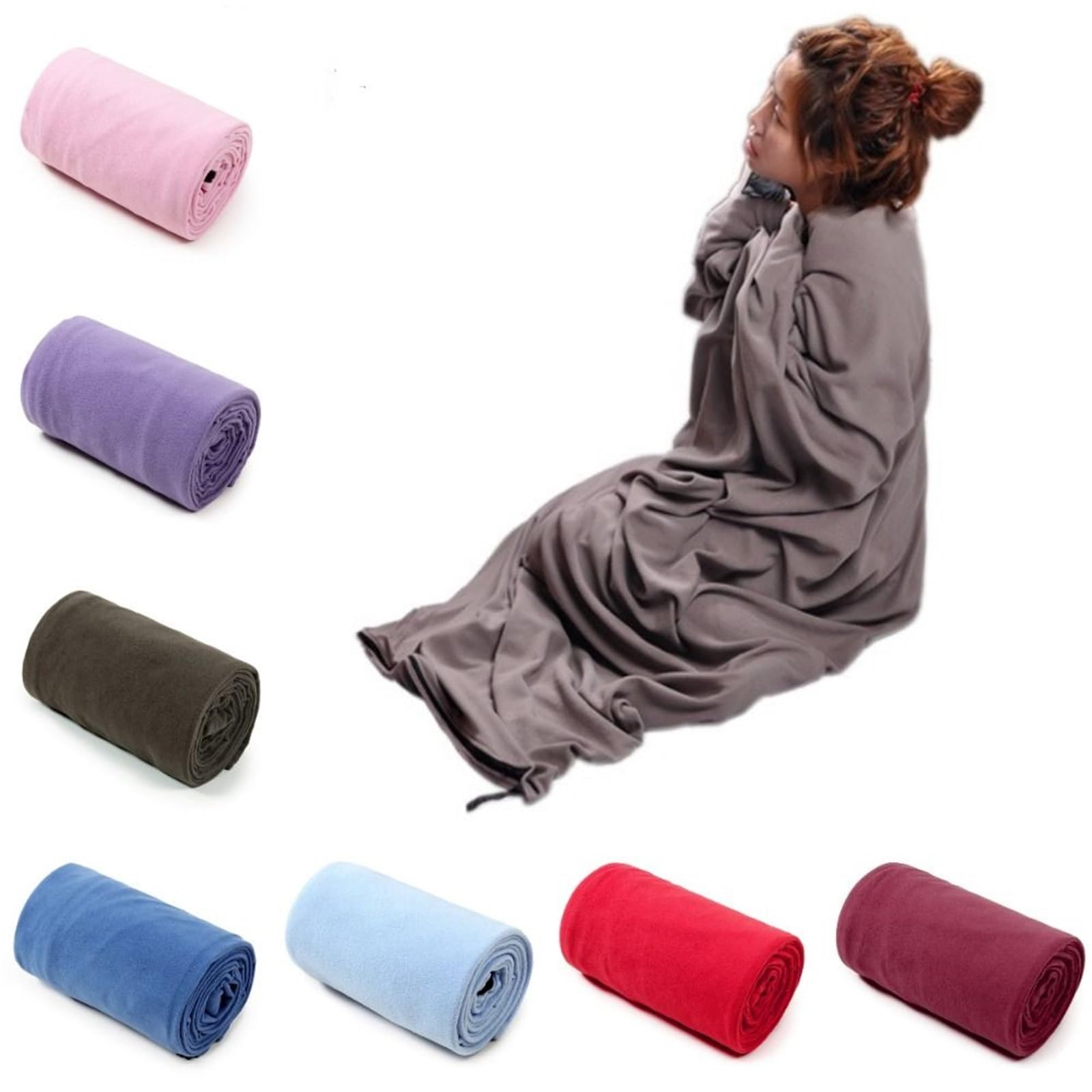 Wkładki do śpiworów kempingowych, Wyściółka do śpiwora Multicolor Ultralekki polarowy koc podróżny Thermal Outdoor