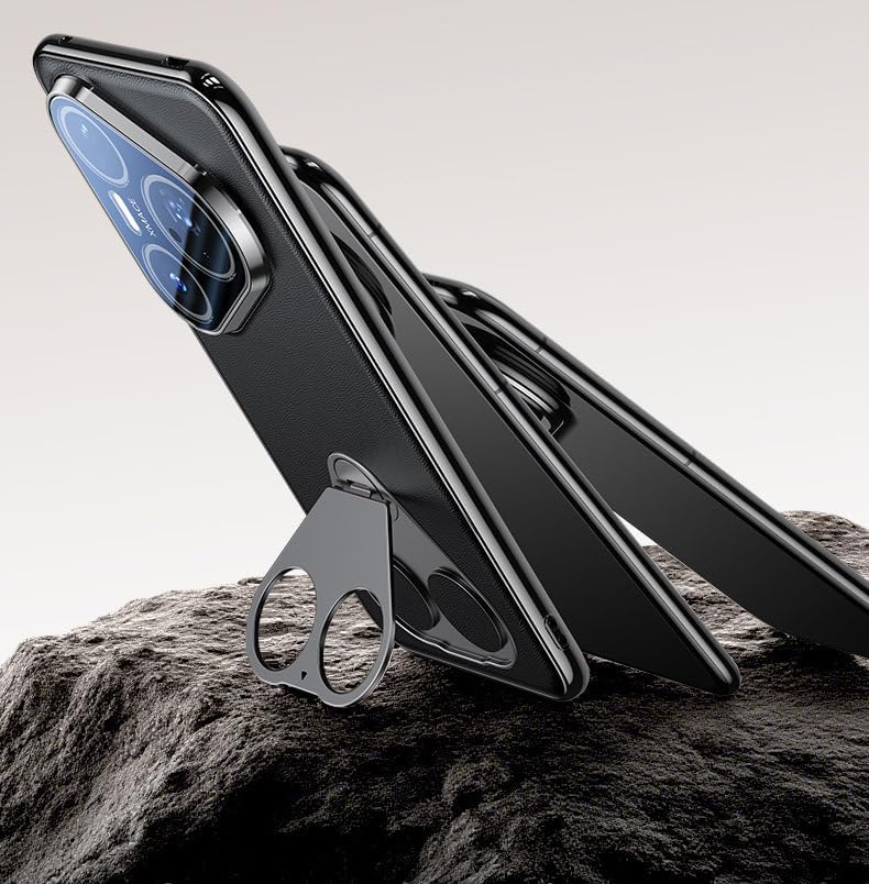 Étui en cuir Huawei Pura 90 Pro antichoc noir avec protection d'objectif intégrée