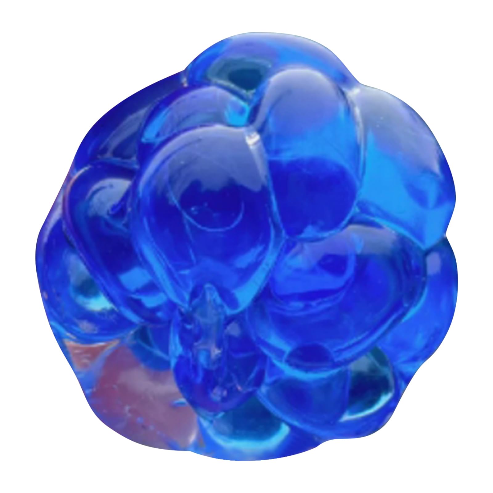 Crinkle Noise Stress Ball Non- Crystal Ice Beads Squeeze Toy Not Edible with Noisy Sensory Beads for Adults Kids Ages 3+ (Jade Blue) (D)