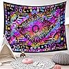 LIGICKY Indisch psychedelisch wandtapijt, mandala, Indiase bohemian wandtapijt, boho, katoen, hippie, wanddoek/meditatie…