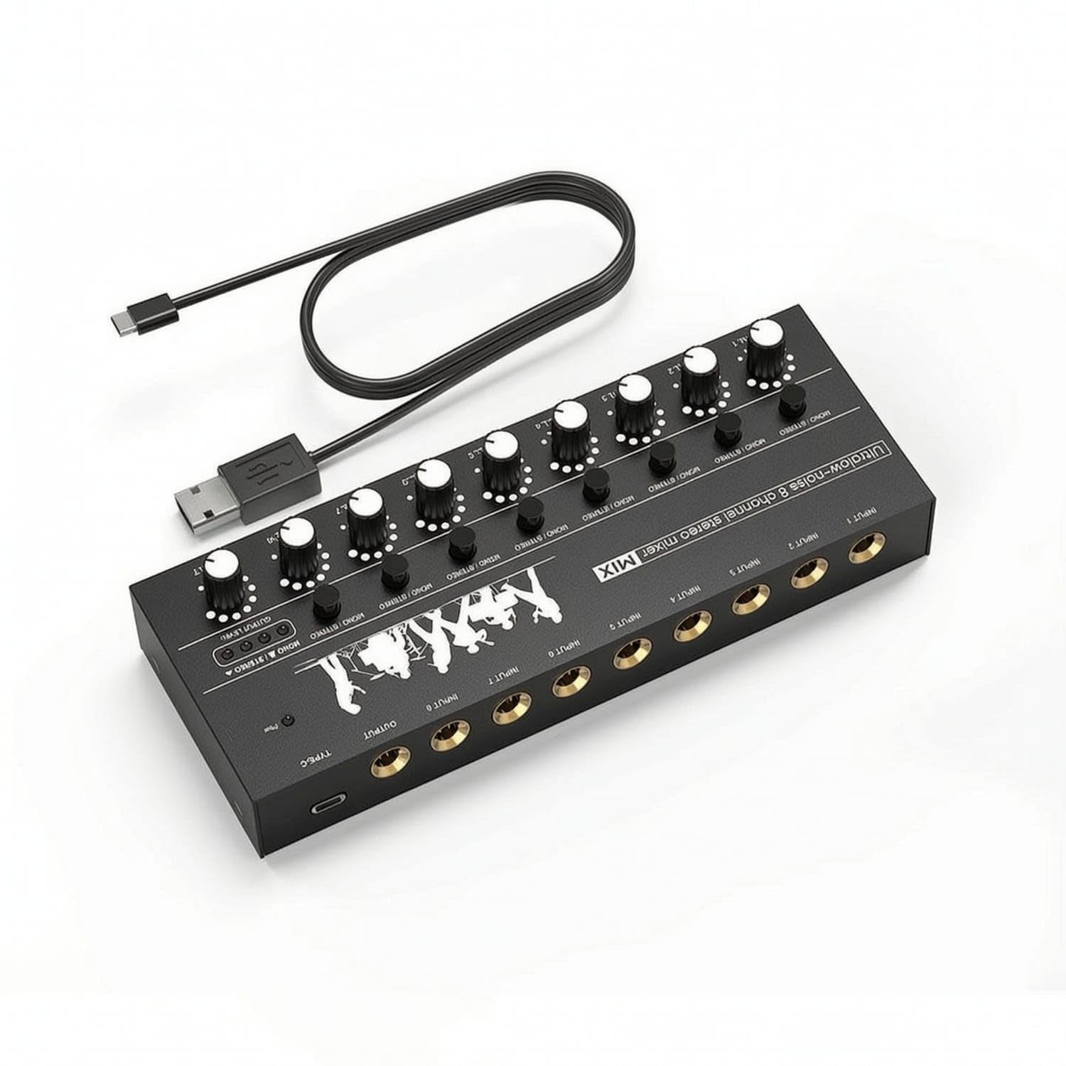 USB-C Powered 8-Channel Audio Mixer Compact Stereo Audio Mixer Low-Profile Portable for Streamers, Creators, Musicians, Live Live Broadcasting, Home Recording, Desktop, 8-way-image-10