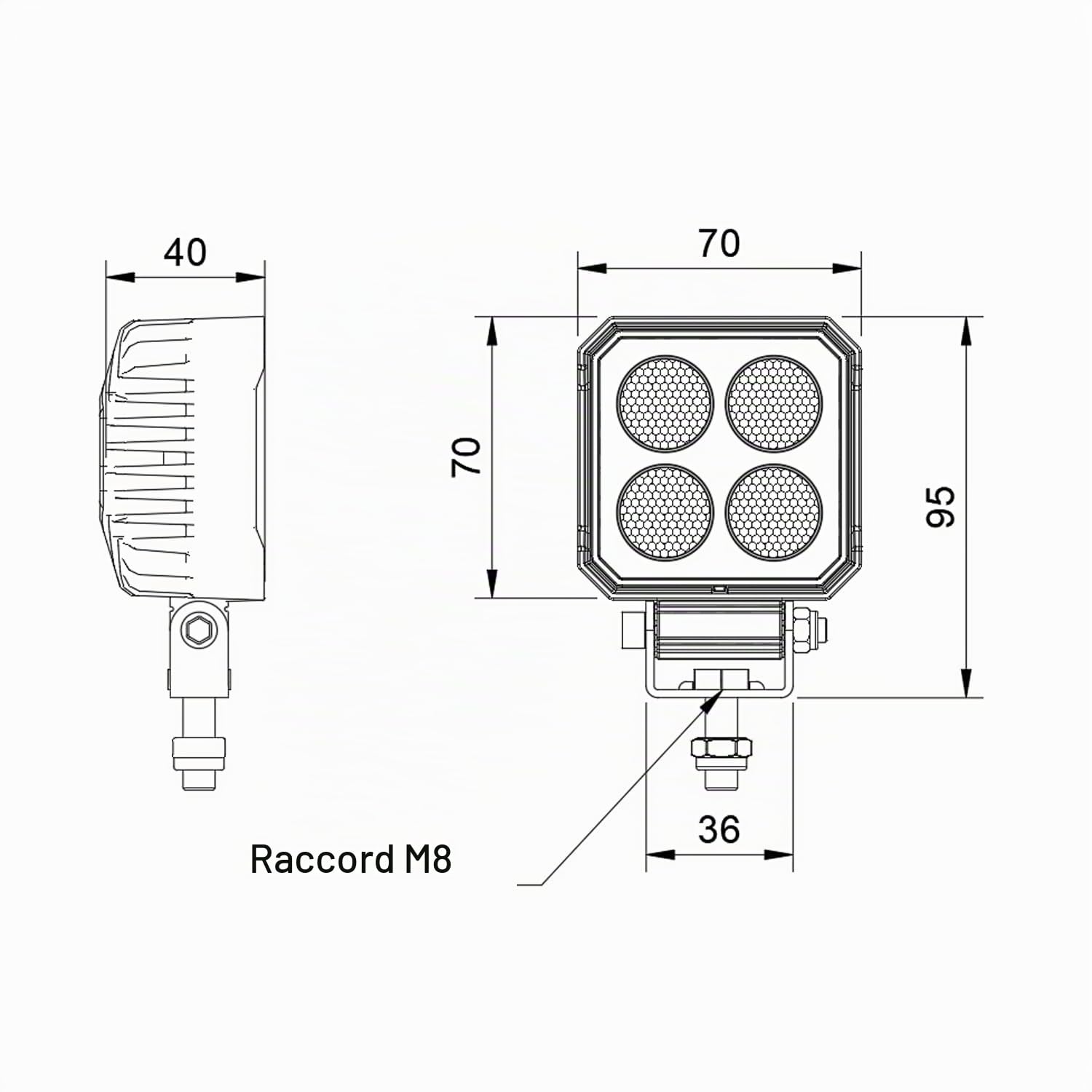LED-MARTIN® RS1700 - Phare arrière/projecteur de travail LED - 1700 lm - rectangulaire - 12 V/24 V - Homologation ECE-R23 - 100 % autorisé (2)