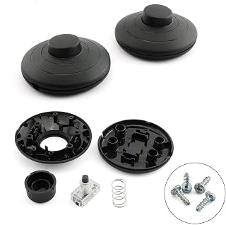2-Pack 317 Black Inline Foot Pedal Push Button Switch, Round Lamp Lighting Foot Control ON/Off