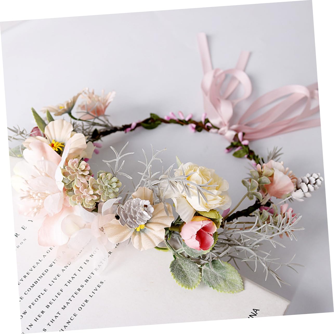 FRCOLOR 3stücke Bohemian Stil Blumenkranz Haarschmuck Mit Ripsband Elegantes Farbenfrohes Haarband Für Hochzeiten Partys Und Fotorequisiten Für Mädchen