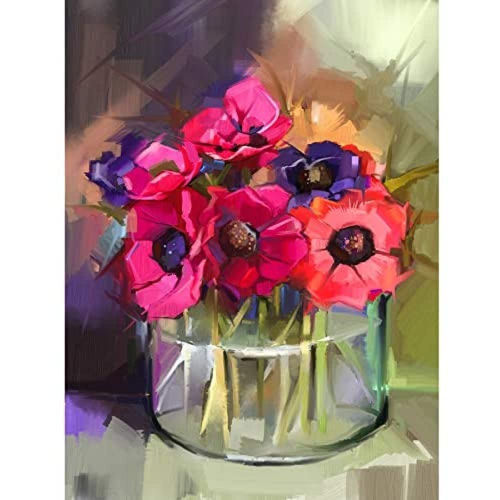 Wee Blue Coo Flowers Bouquet Anemones Unframed Art Print Poster Wall Decor 12x16 inch