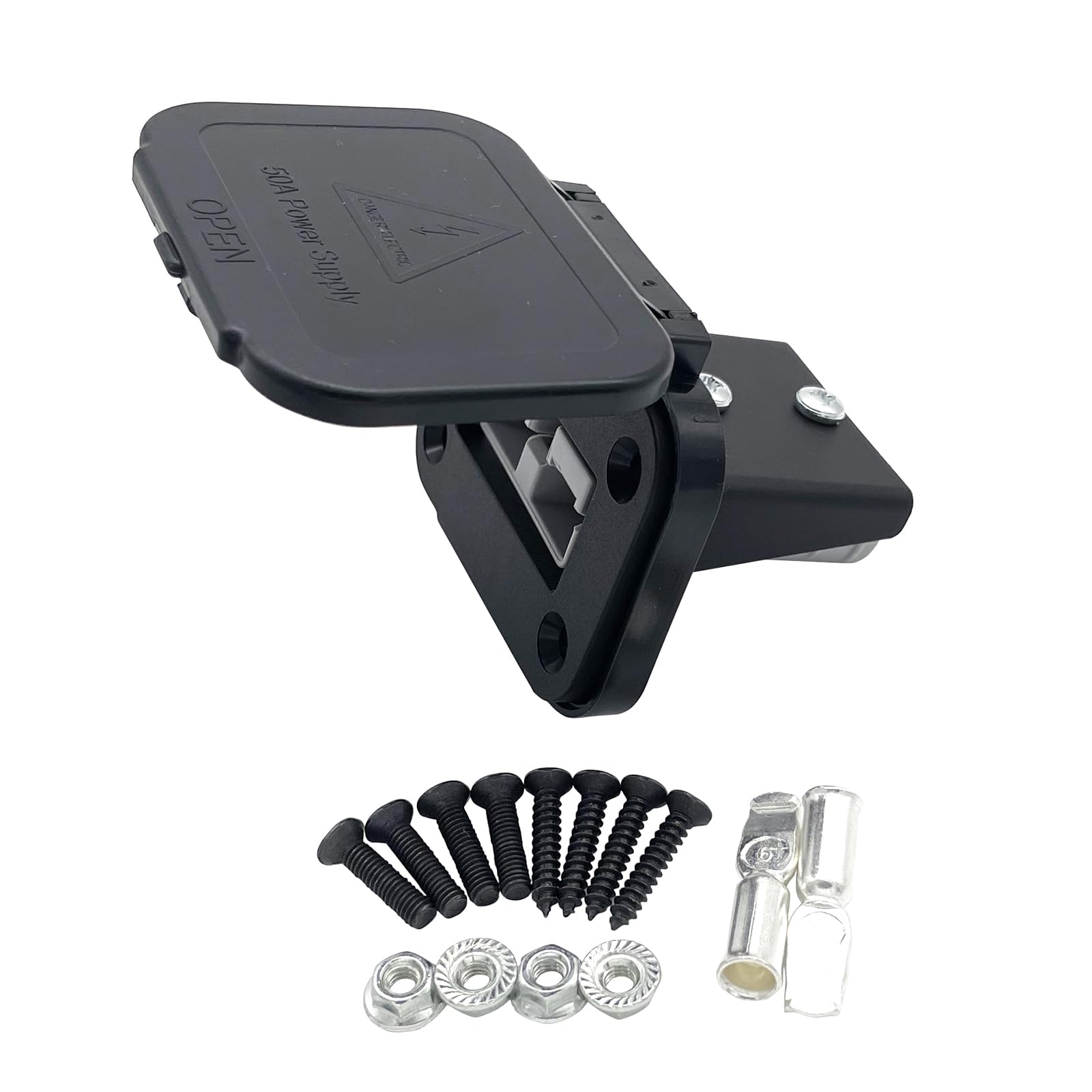 50A Plug Mounting Panel for Anderson SB50 Series Connectors Flush Mount Recessed Plate (Gray-1pc)