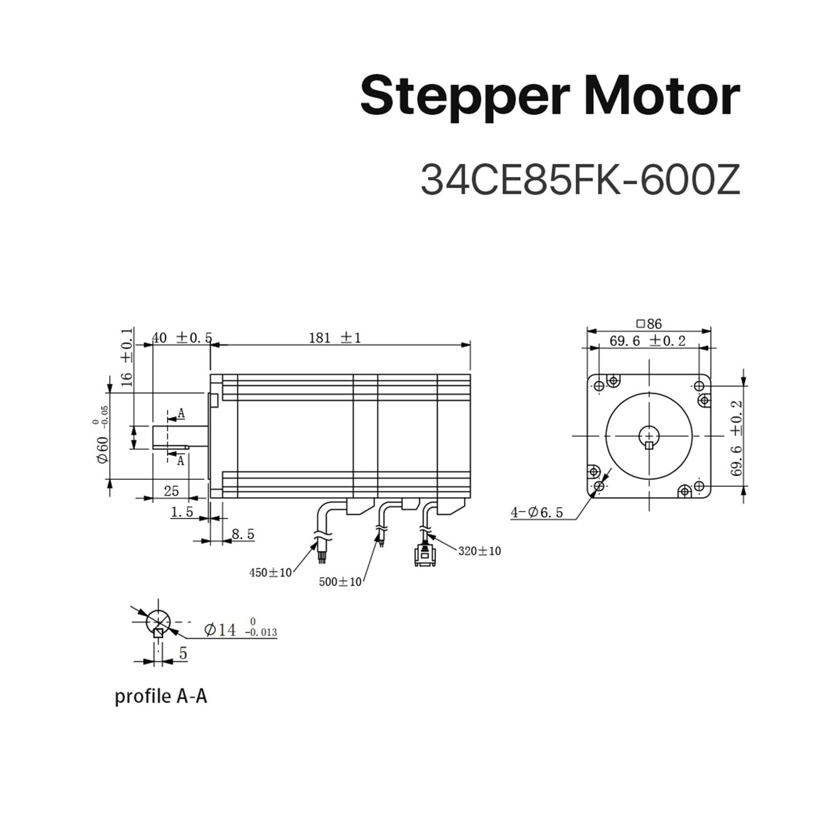 Motore Passo-Passo Nema 34 a Circuito Chiuso 6,0 A 8,5 NM con Freno for CNC