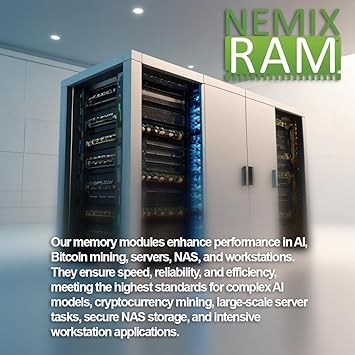NEMIX RAM 16GB (1X16GB) DDR4 2666MHz PC4-21300 2Rx8 1.2V CL19 288-PIN ECC RDIMM Registered Server Memory Compatible with Hynix HMA82GR7DJR8N-VK