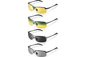 4 Pieces TR90 Night Driving Polarized Glasses for Men