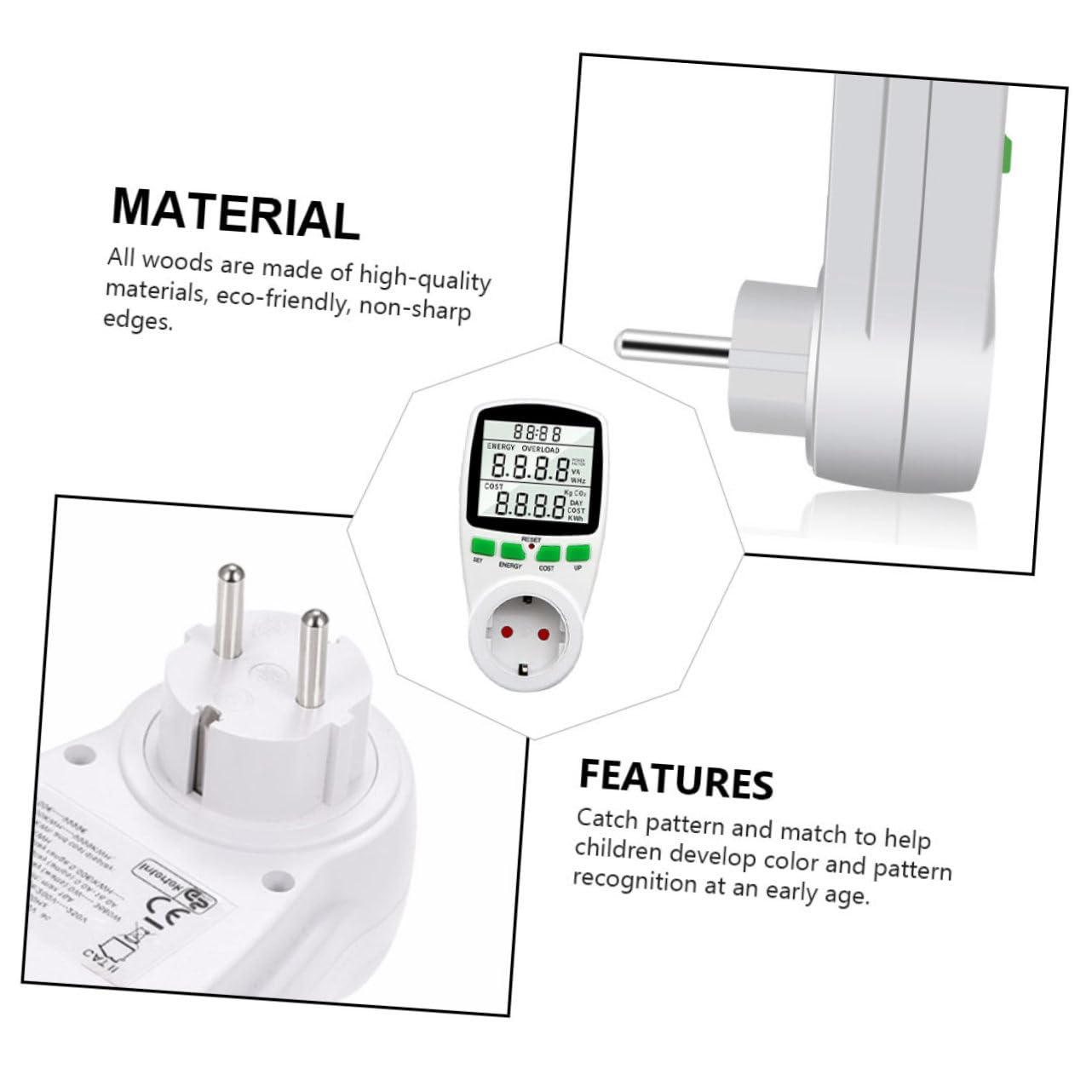 Medidor De Potencia Con Pantalla Lcd Digital Analizador De Consumo De Energía Para Voltaje y Amperaje Real