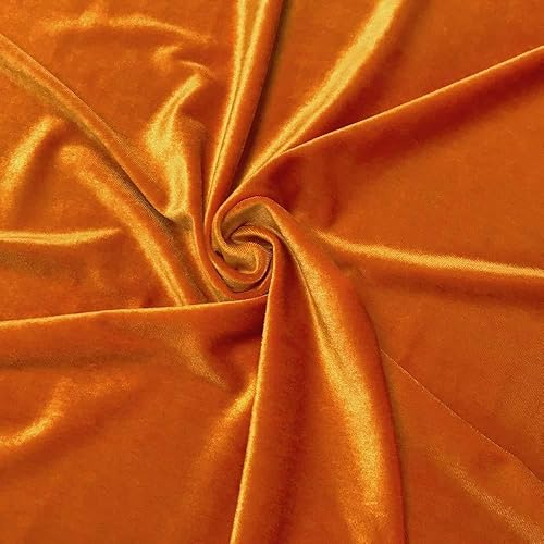 Valentina Textile Inc La tela de terciopelo elástico mide 5860 pulgadas de ancho (1 yarda, naranja)