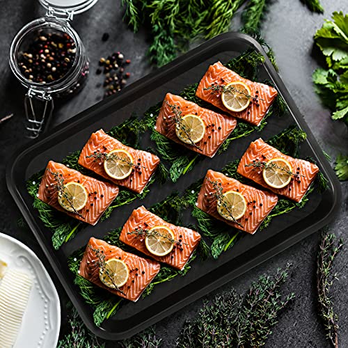 Seunmuk 6 Pack 12 X 16 Inch Plastic Fast Food Trays, Cafeteria Trays, Scratch-Resistant Black Cafeteria Tray, Fast Food Serving Trays For School, Cafeteria, Restaurant #TOP5