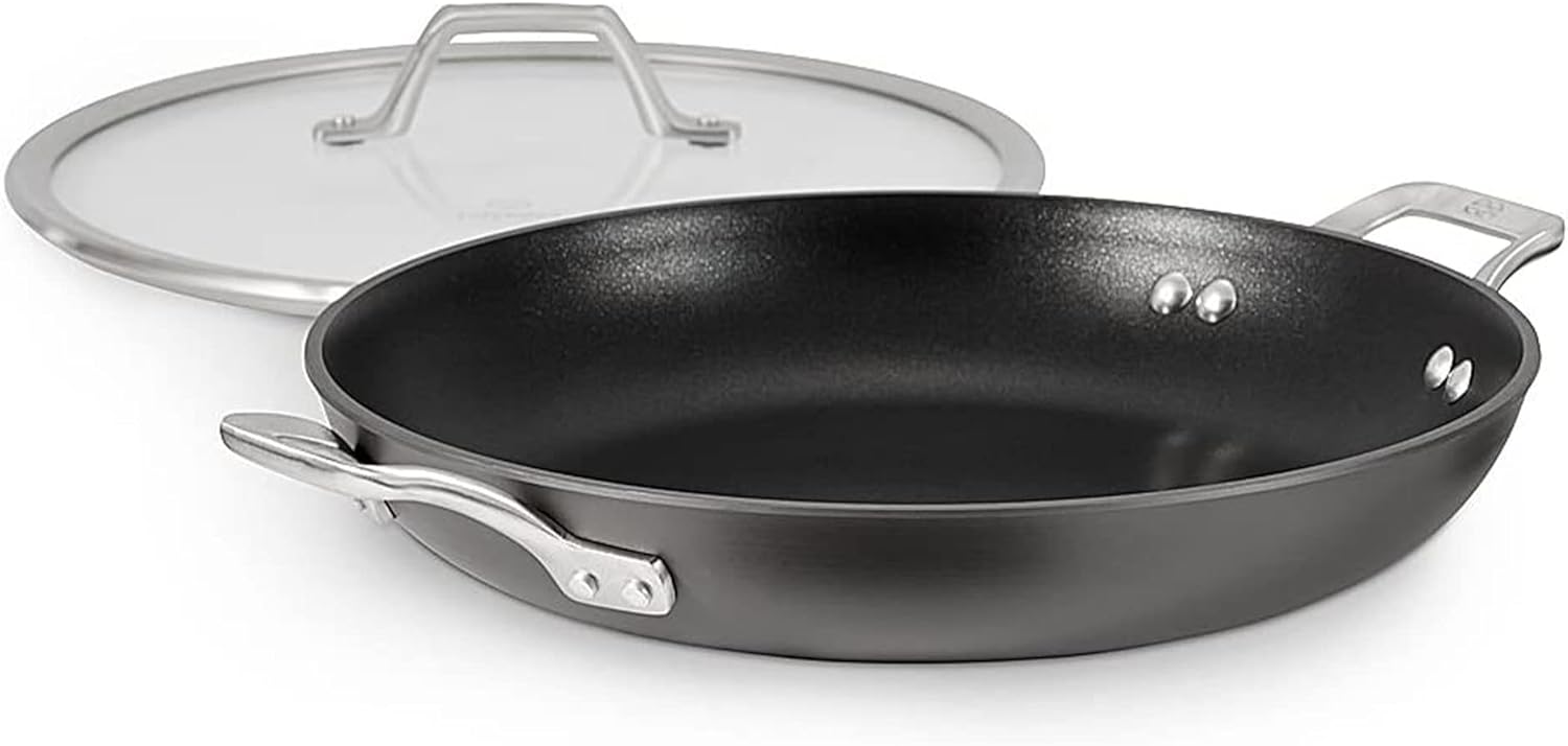 Calphalon 1948256 Signature Hard Anodized Nonstick Covered Everyday Chef Pan, 12", Black