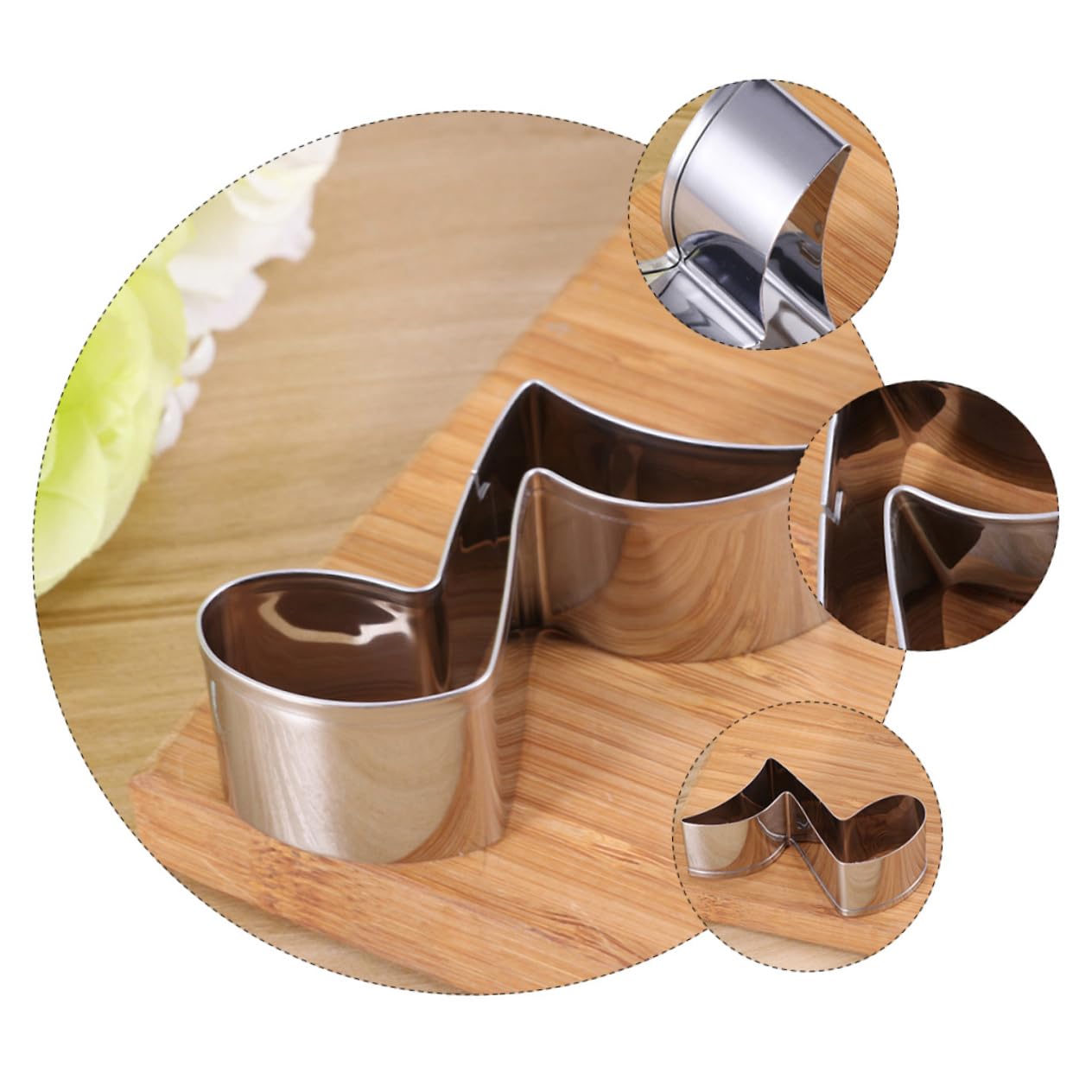 IMIKEYA 3 Sets Stilvolle Silberne Musiknote Kuchenform Edelstahl Backwerkzeug 10 Stück * 3