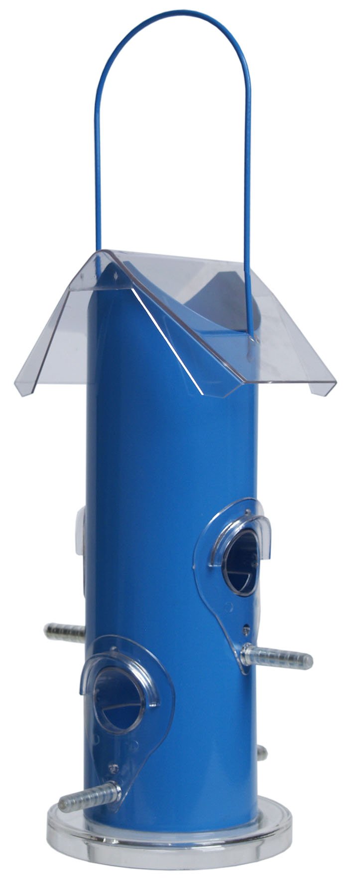 Supa "Rutland" Wild Bird Seed Feeders, Suitable For Seed And Sunflower Hearts, 4 Port Feeder, Finished In Summer Blue.