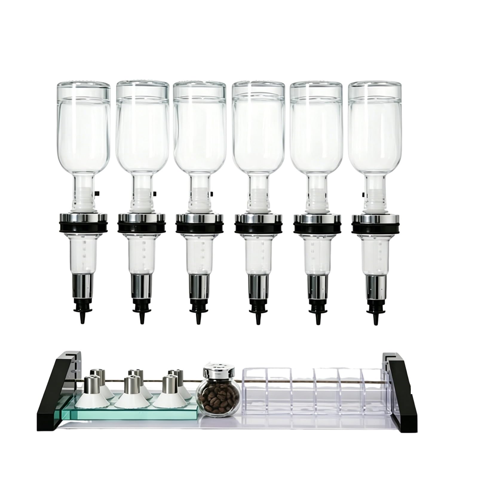 Dispensador de perfumes manual con 6 cabezales de bomba ajustables para frascos