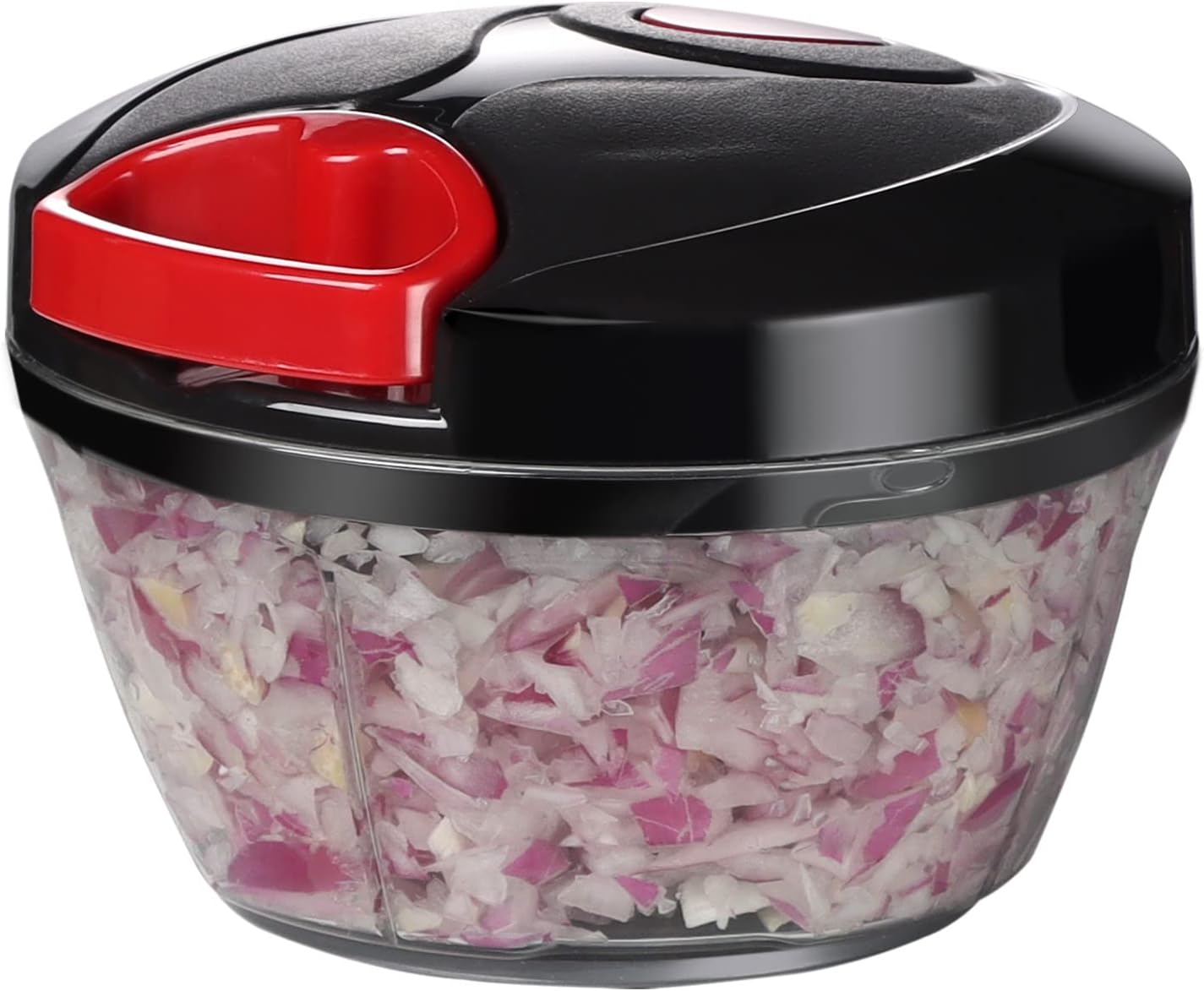 Ourokhome Manual Food Processor Vegetable Chopper Portable Hand Pull String Garlic Mincer Onion Cutter for Vegetables, Ginger, Fruits, Nuts, Herbs, 500ml, Black