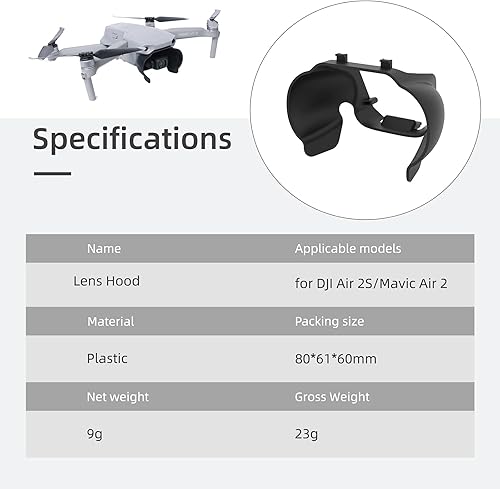 Miniatura 6 de iEago RC Mavic Air 2S - Parasol para evitar el deslumbramiento cardán protector de parasol de cámara para evitar la luz callejera lente de