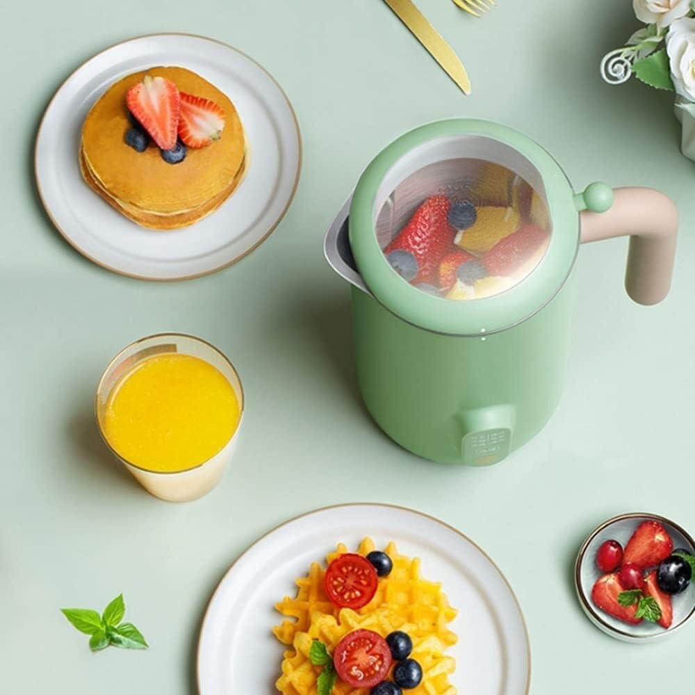 Portable Soy Milk Maker Electric Juicer Blender - 350ml Automatic Soybean & Rice Paste Maker, 304 Stainless Steel, Safe Odor-free