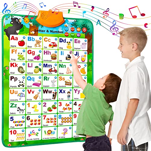 HahaGift ABC Learning Toys for Toddlers 1-3 Year Old Boys Gifts, Alphabet Wall Chart Poster for Kids Age 2-4 Educational Toys for 2 3 4 Year Old Christmas Birthday Gifts for 2-4 Year Old Boys Toys