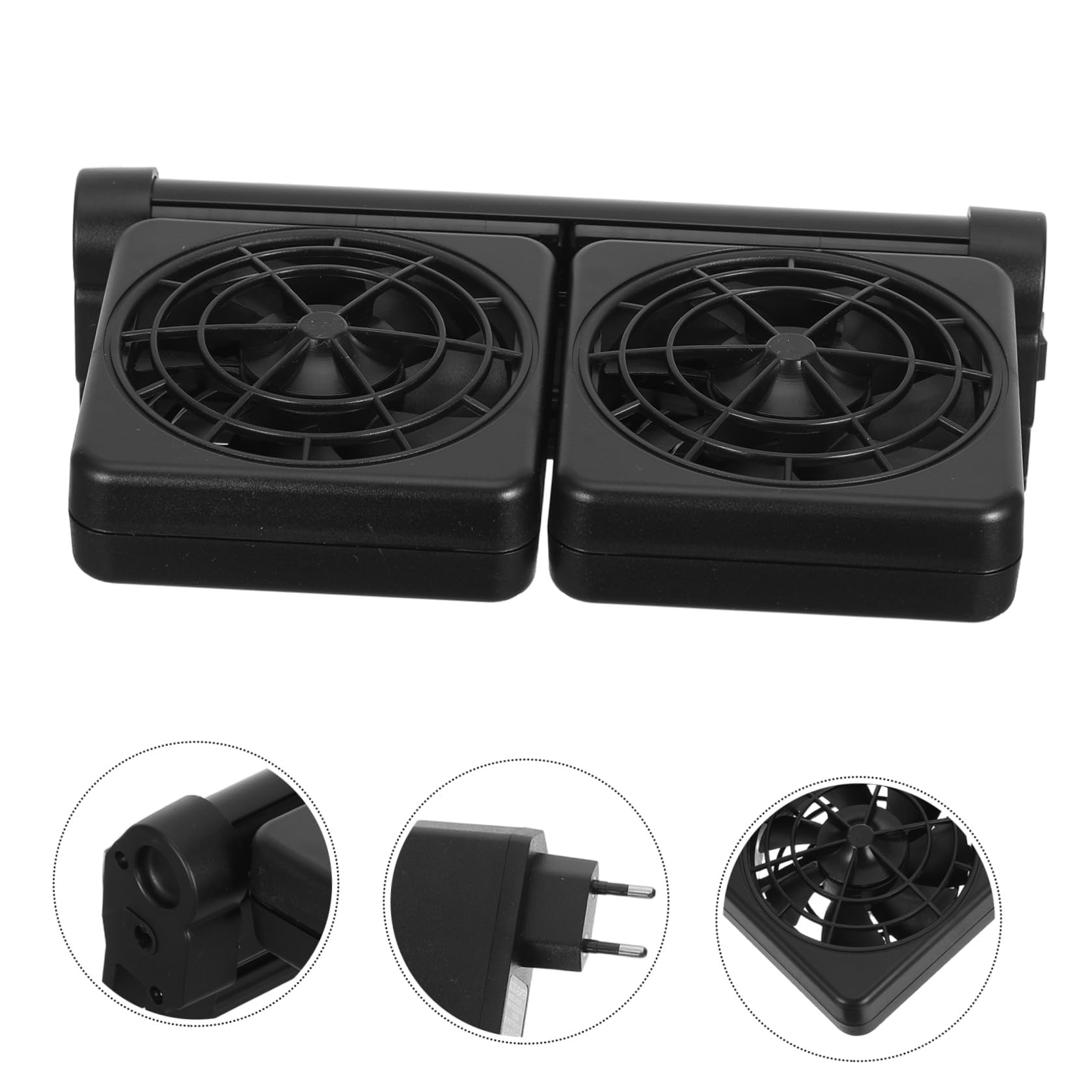 CHILDWEET Ventilador de Enfriamiento para Acuario 2x1, 9 W Abs Negro