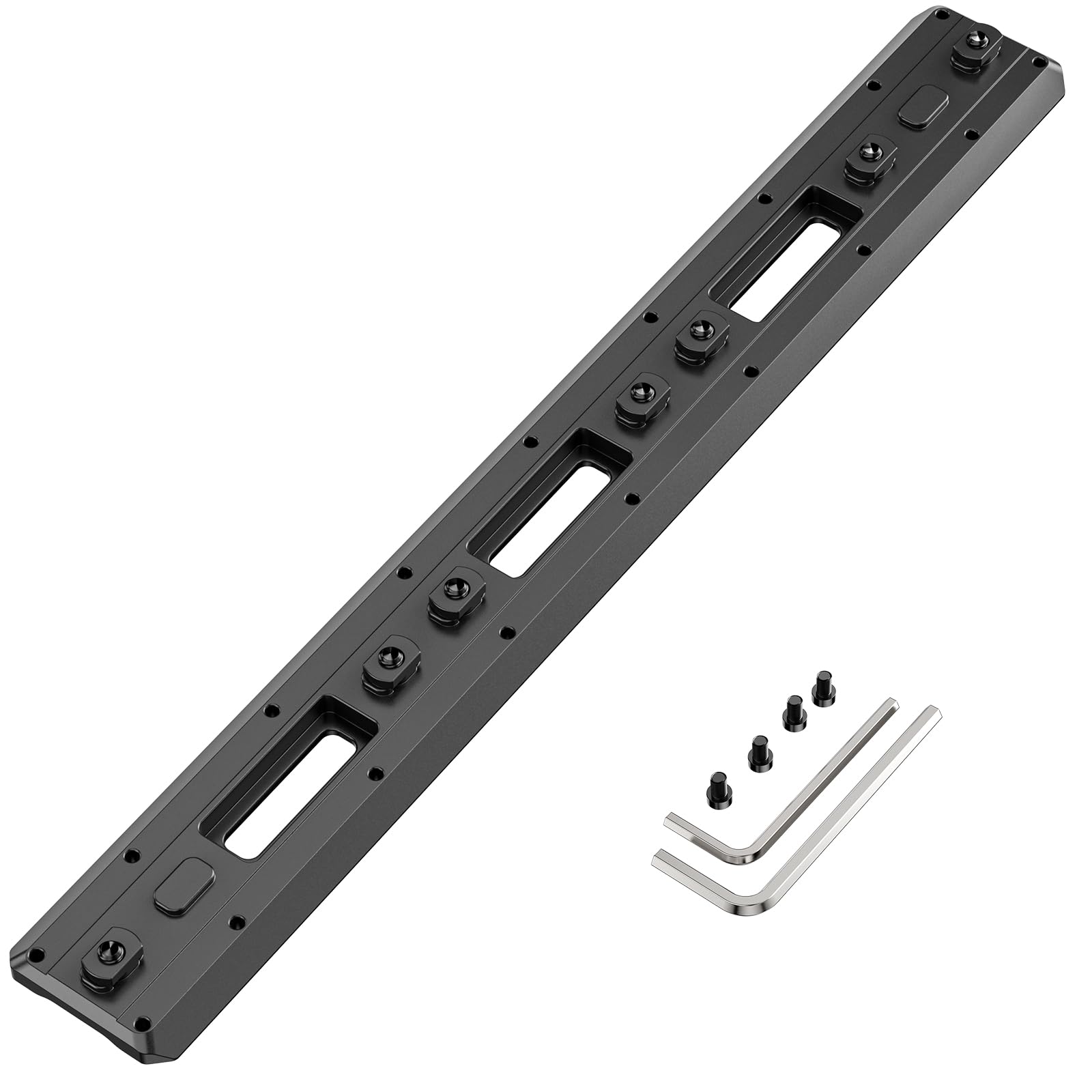 WEYLLAN MK300 Mlok Arca Rail, 300mm/11.81'' Quick Release Plate Mlok to Arca Swiss/RRS Dovetail, 6061-T6 Aluminum Bipod & Tripod Mount Adapter with Three QD Sling Mount Holes