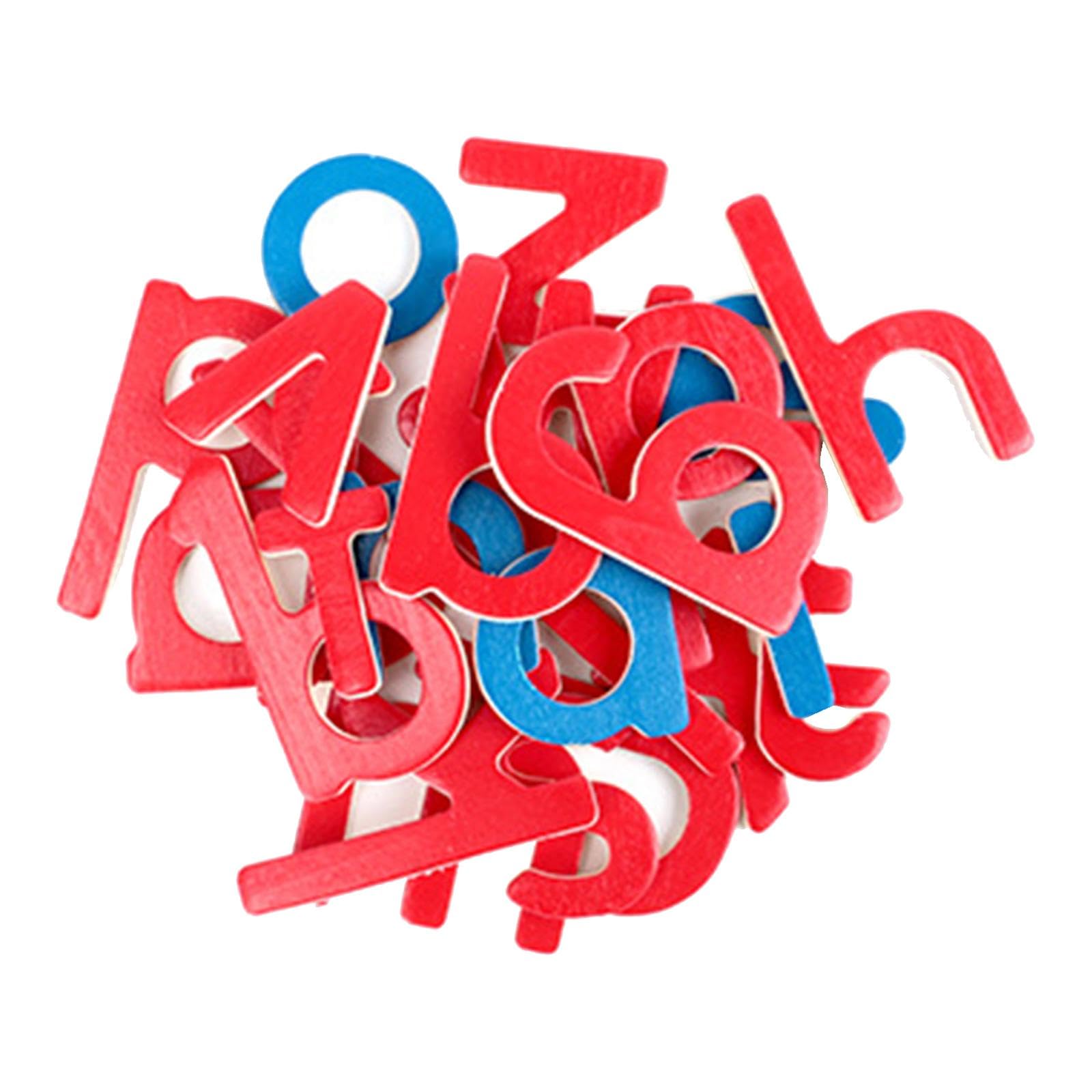 Bewegliches Alphabet, Holzbuchstaben Zum Schreiben mit Box, Buchstabenmatten, Sprachobjekte für Mädchen, Jungen, Kindergeschenke, 5 Pakete Buchstaben