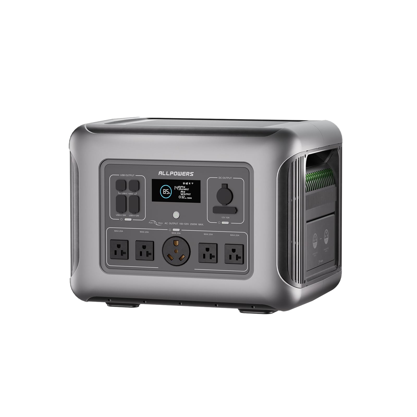 ALLPOWERS 2500W Home Backup Battery with 30A RV Output, 2016Wh LiFePO4 Portable Power Station with UPS for Home Use, Outdoor Camping, Off-Grid Emergency, Fast 1-Hr Recharge