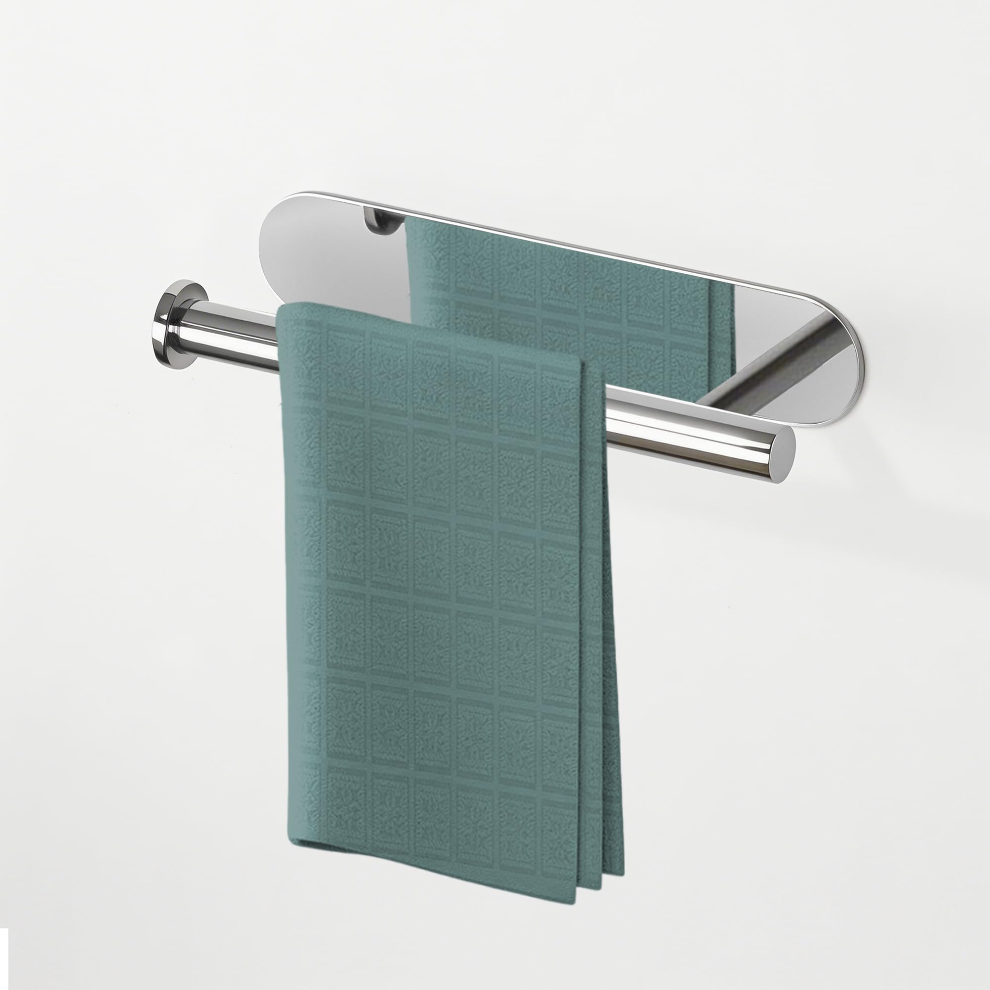 Mooche Chrome Hand Towel Holder Wall Mounted, Self Adhesive Hand Towel Rail