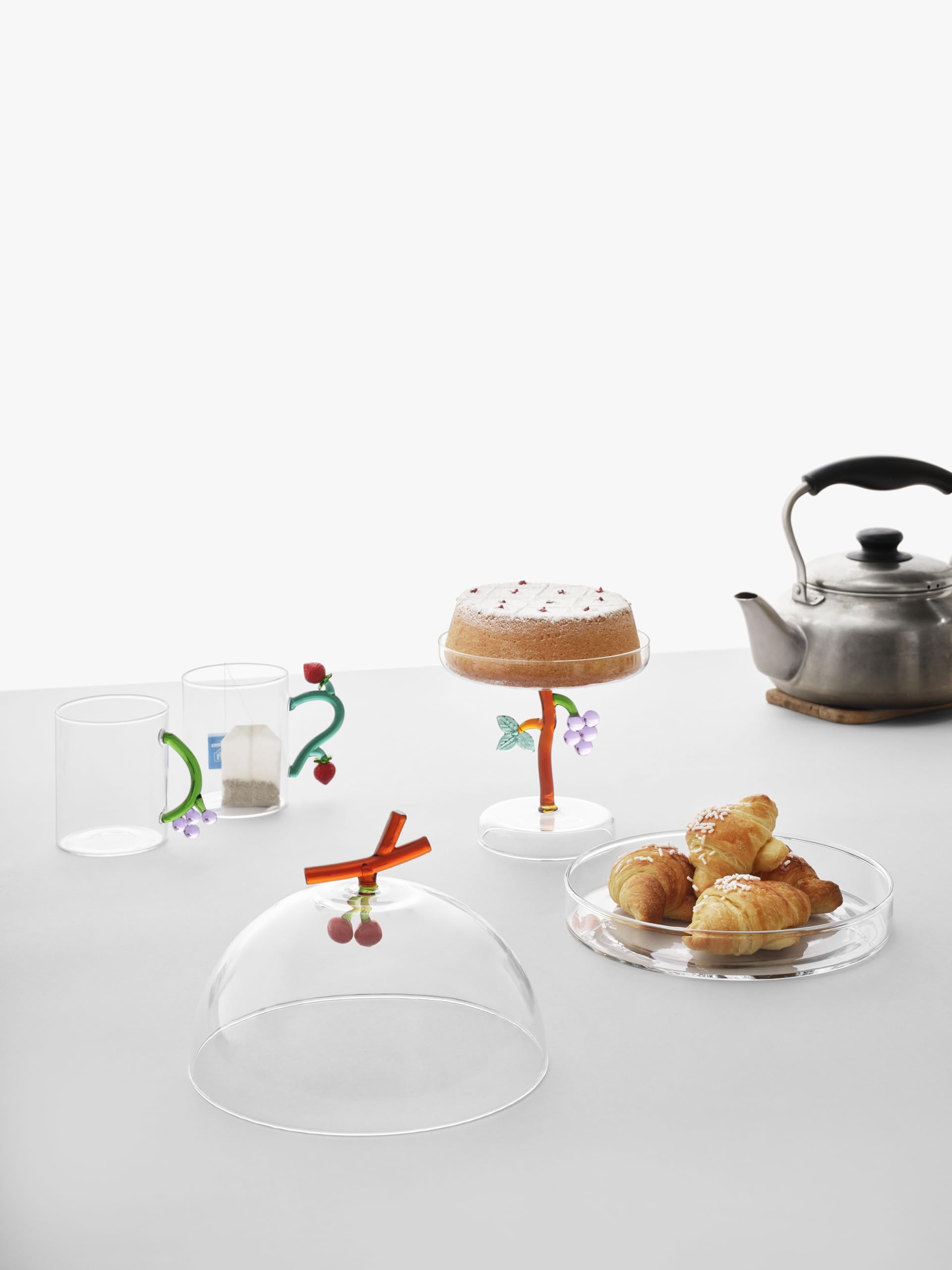 Ichendorf Milano Alzata Uva, Collezione Fruits&Flowers, D 15 cm, Vetro Borosilicato, Fatto a Mano