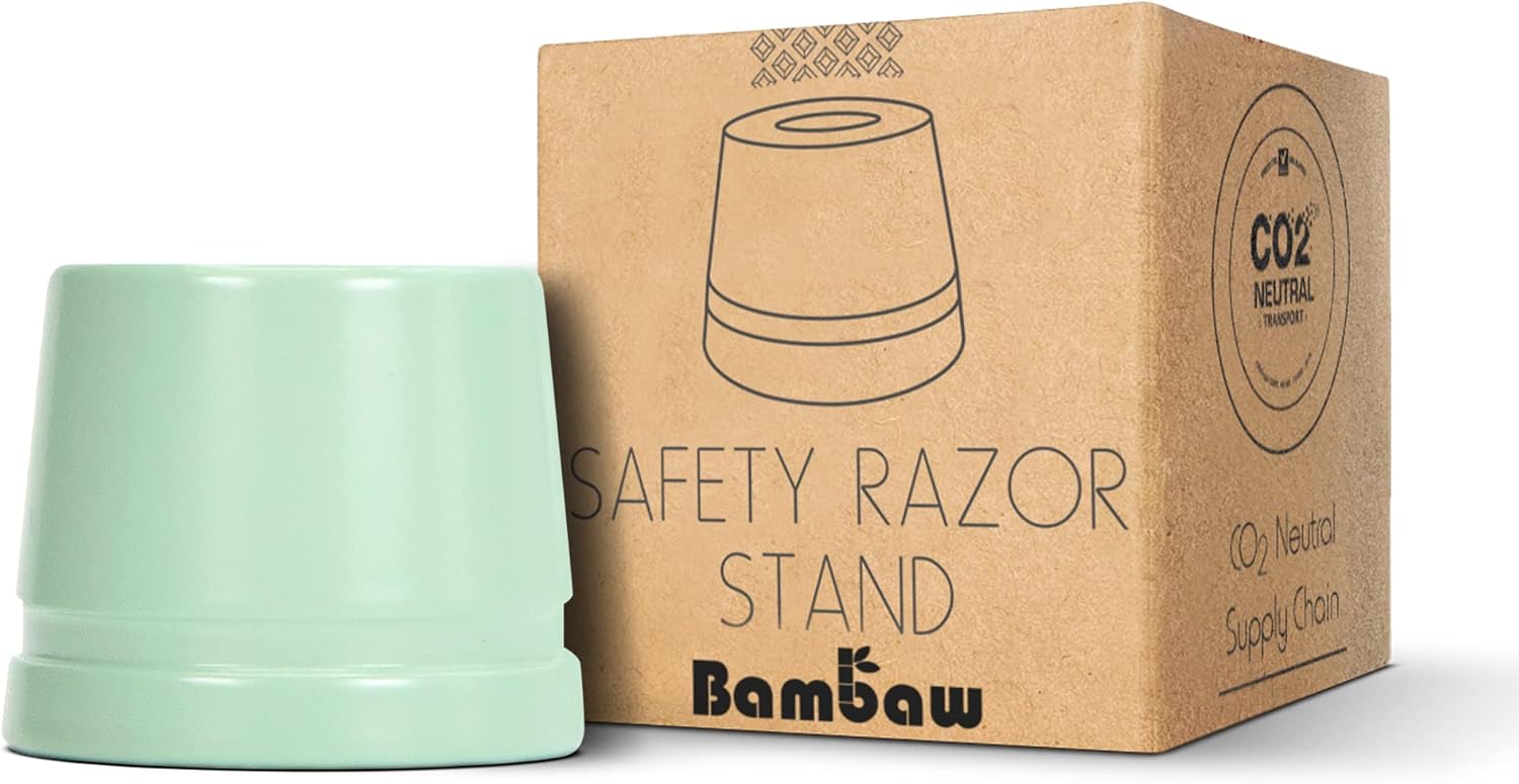 Bambaw Silver Safety Razor Stand | Razor Holder Stand | Straight Razor Stands does not fit all Safety Razors | Double Edge Safety Razor Stand | Shaver Holder Stand Razor Base | Single Razor Stand