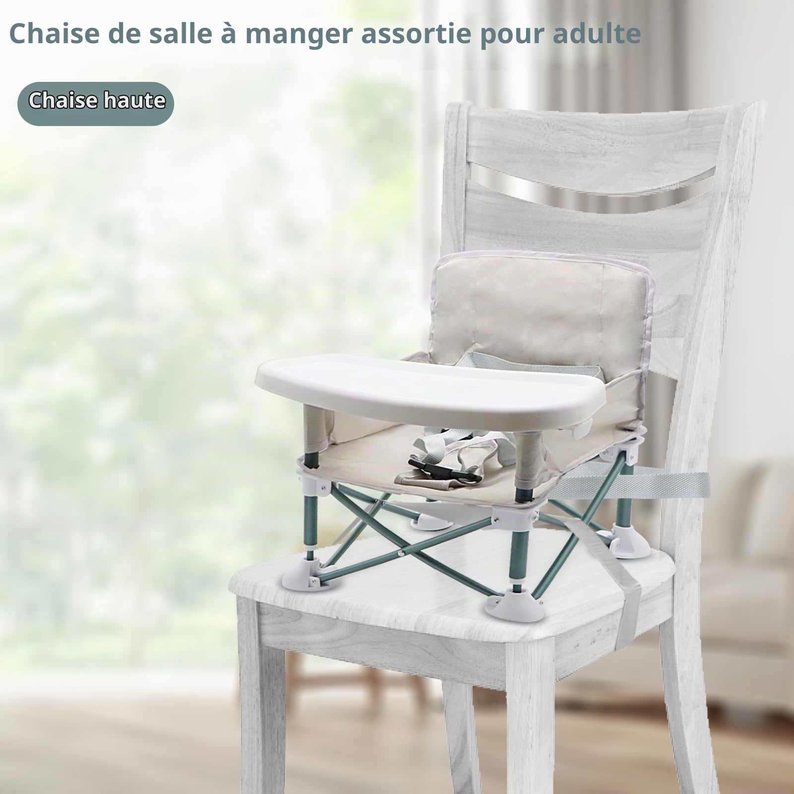 Chaise de camping pour bébé avec plateau, siège rehausseur pliable pour tout-petit, chaise haute portable avec sac de voyage, chaise haute de voyage, chaise d'alimentation pour pique-nique