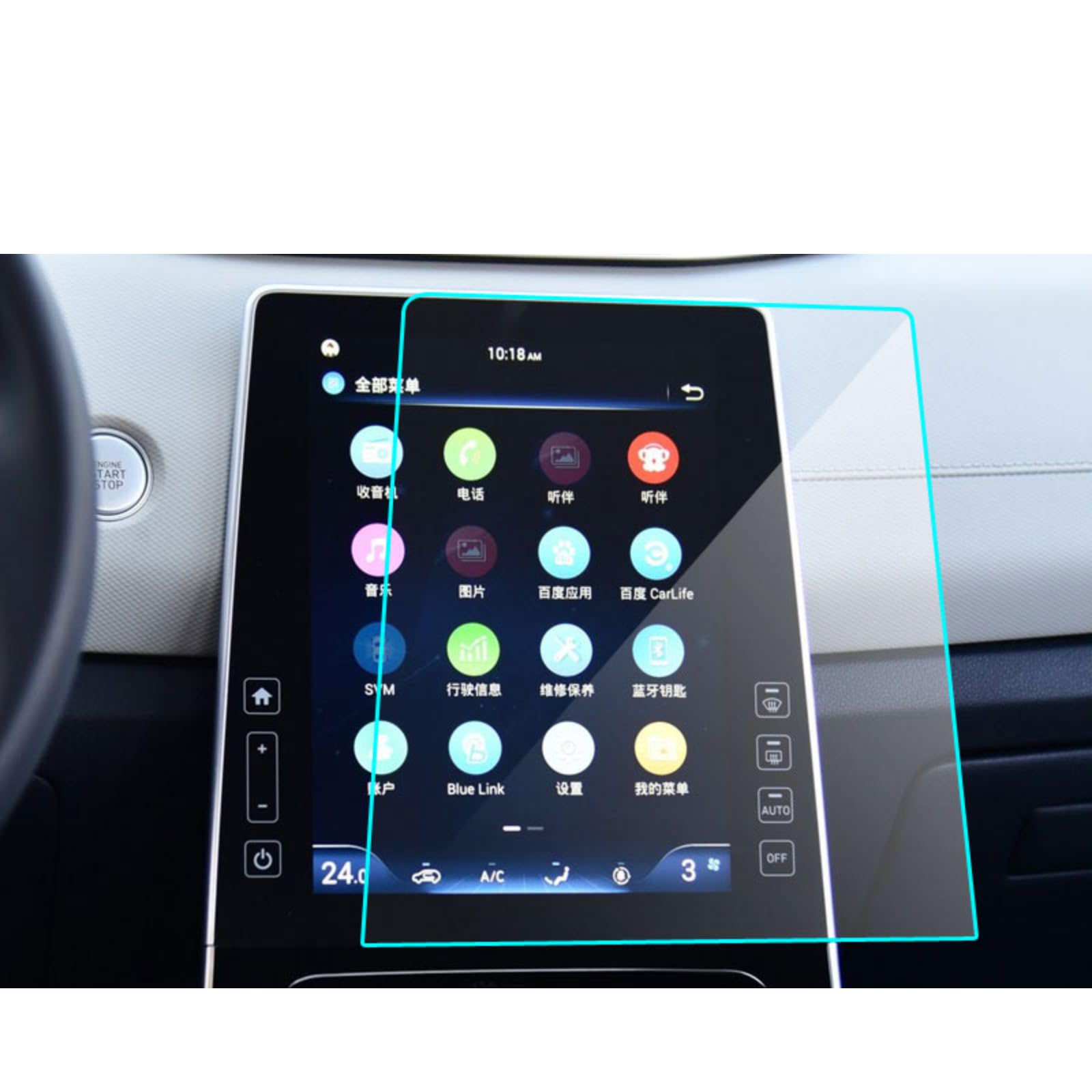 Nawigacja samochodowa Szkło hartowane Ekran LCD Folia ochronna Naklejka Osłona Dla Hyundai IX25 ix25 2020
