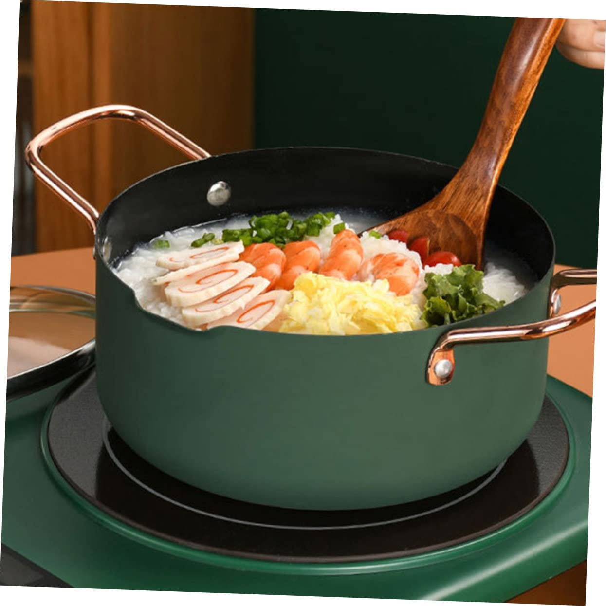 Olla Multiusos para Cocinar Alimentos para Bebés Olla para Sopa Sartén Juego de Utensilios de Cocina para El Hogar Y El Hotel