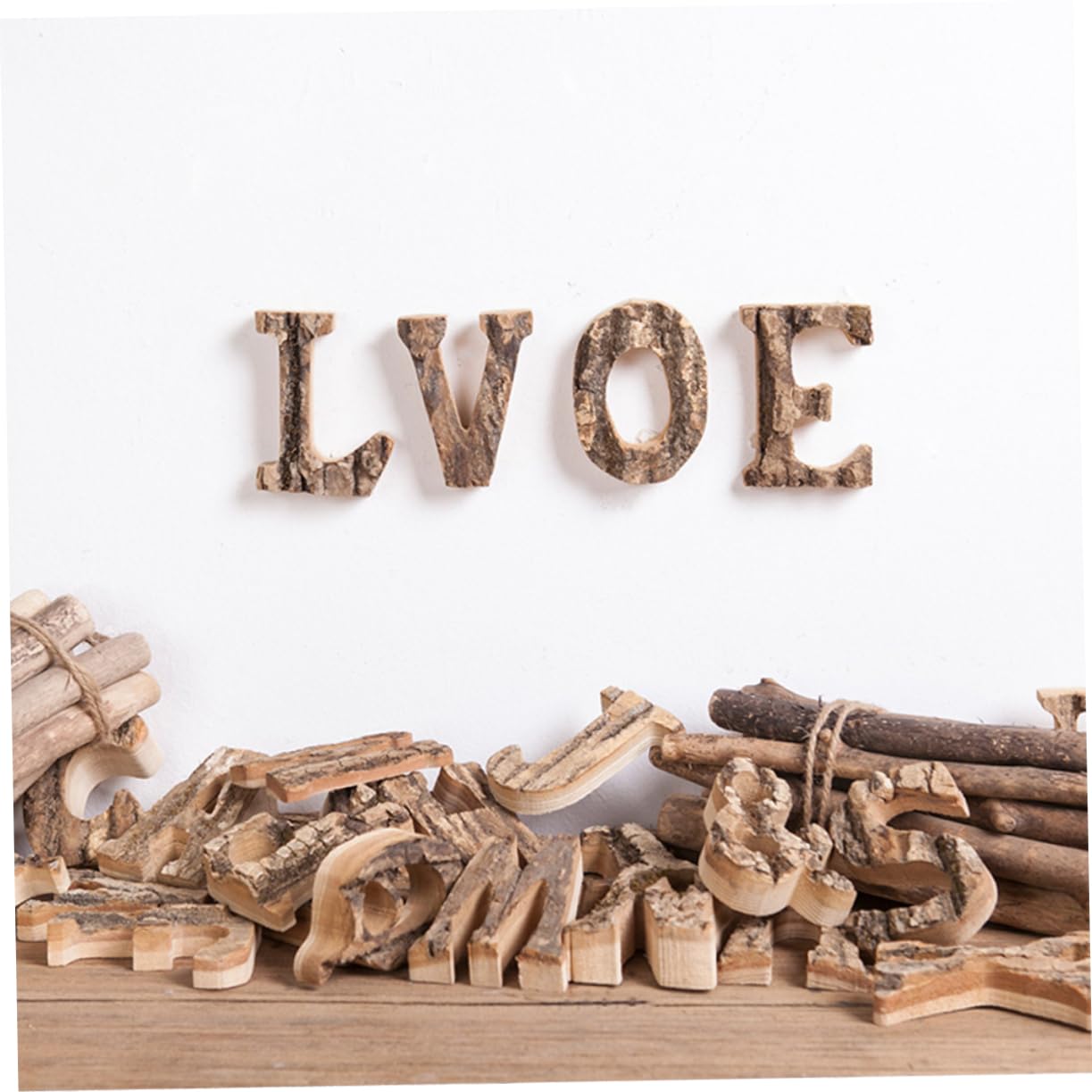 VILLCASE 2 Set Di Lettere in Legno Lettere Inglesi Decorazione Personalizzata Arte Murale Per Decorazioni Di Nozze Di Natale 4 Pezzi * 2
