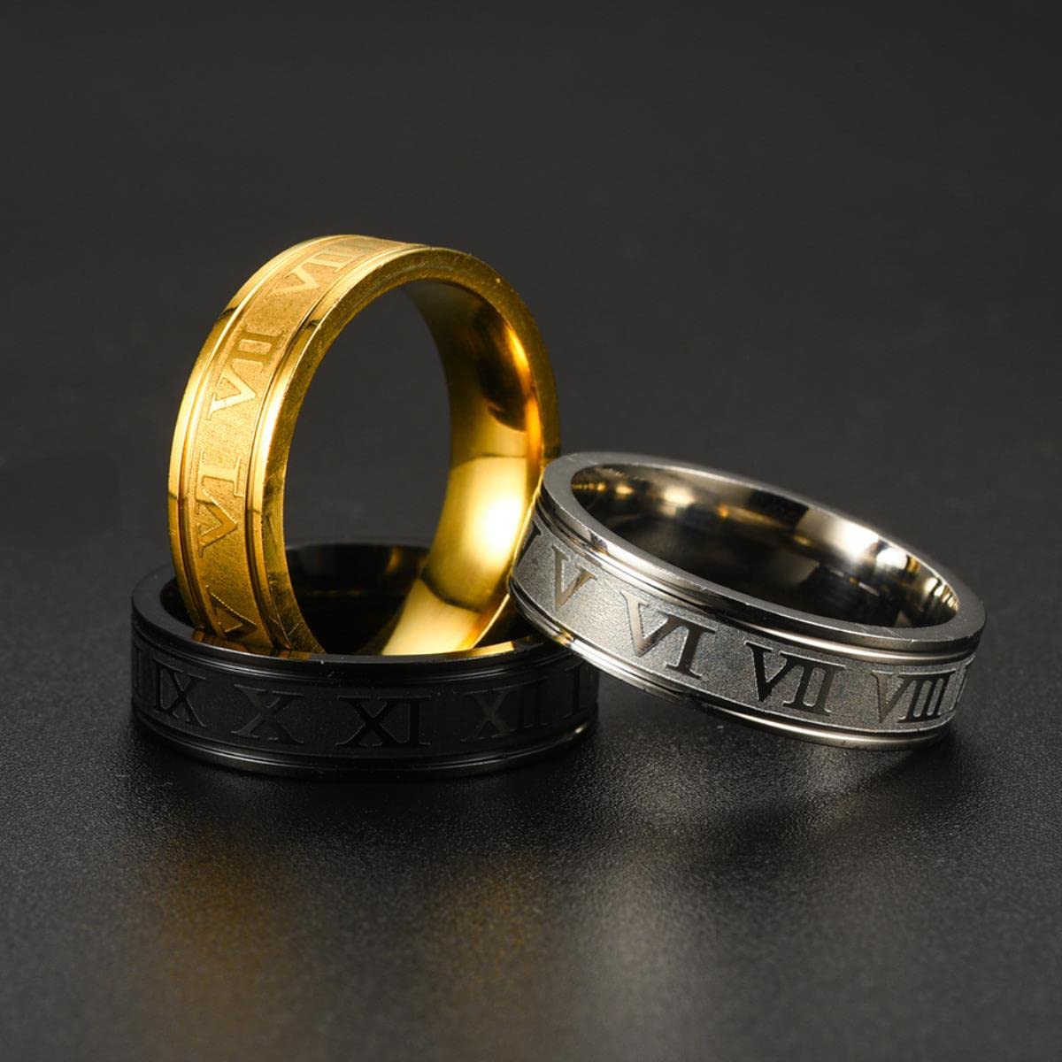 Anello In Acciaio Inox Con Numeri Romani, Fede Unisex, Misure Dal 6 Al 12, DouVei