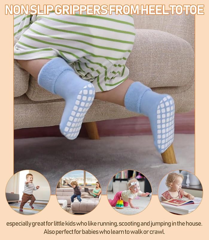 Image of CHACKO Kids Cotton Socks | Soft, Breathable & Anti-Skid Warm Socks for Boys & Girls (Pack of 1, Ages 1-12 Years)