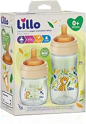 Lillo Kit De Mamadeiras Super Evolution Com Bico Látex 150Ml E 300Ml -