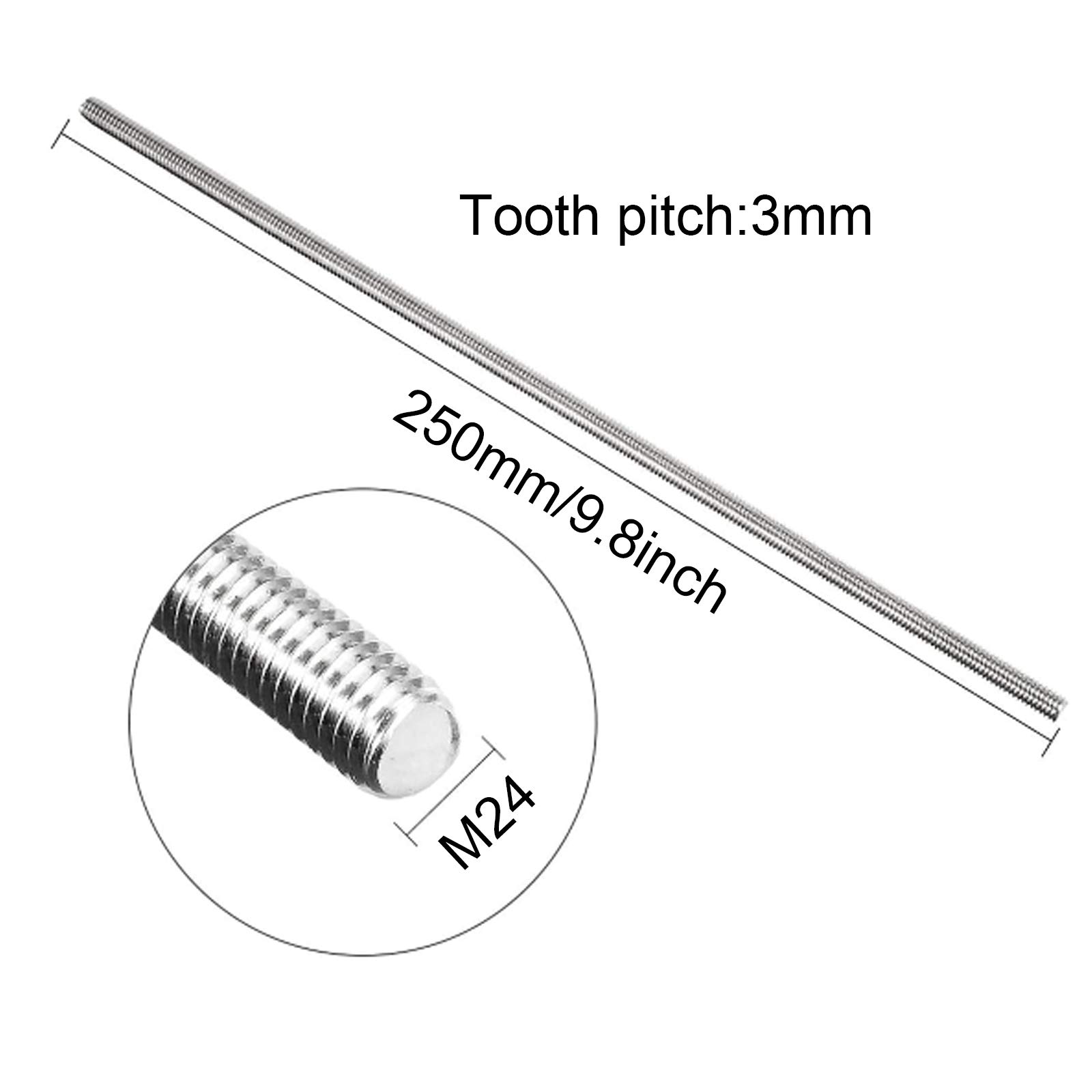 Varilla Completamente Roscada,Varilla De Barra Roscada Con Espárragos, Hardware De Espárragos De Barra De Varilla Con Dientes Inversos De Acero Inoxidable 304 (12 Diámetros Opcional) Utilizado for Mon