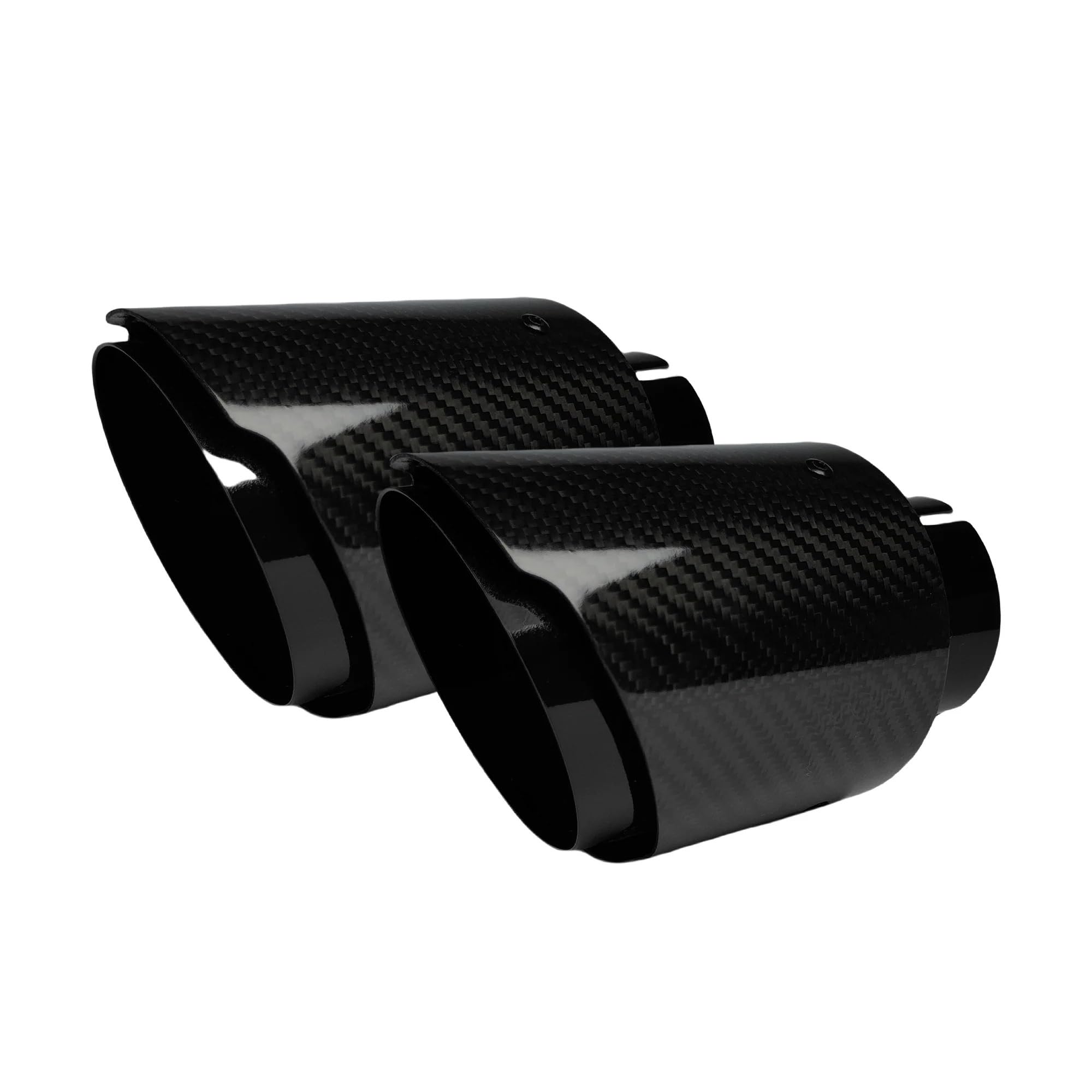 Vehicle Silencer Tłumik tylny z włókna węglowego ze stali nierdzewnej w kolorze jasnoczarnym, błyszczącym skośnym splotem Tłumik Samochodowy(51mm-101mm)