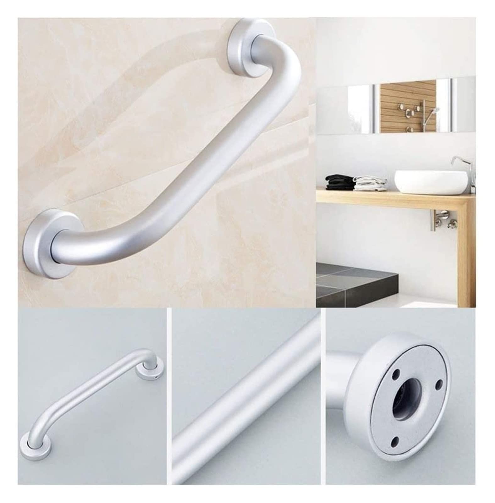 Maniglie di Sostegno per Bagno, corrimano, ringhiere di Supporto di Sicurezza, per Anziani/disabili, Ventosa Forte, Antiscivolo, corrimano lucidati, ausilio per WC