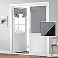 RYB HOME Blackout Door Curtain - Privacy Thermal Insulated Front/Tricia/Patio French Door Window Curtains Sidelight Curtain Tie up Shade, W34 x L40 inch, 1 Panel, Red