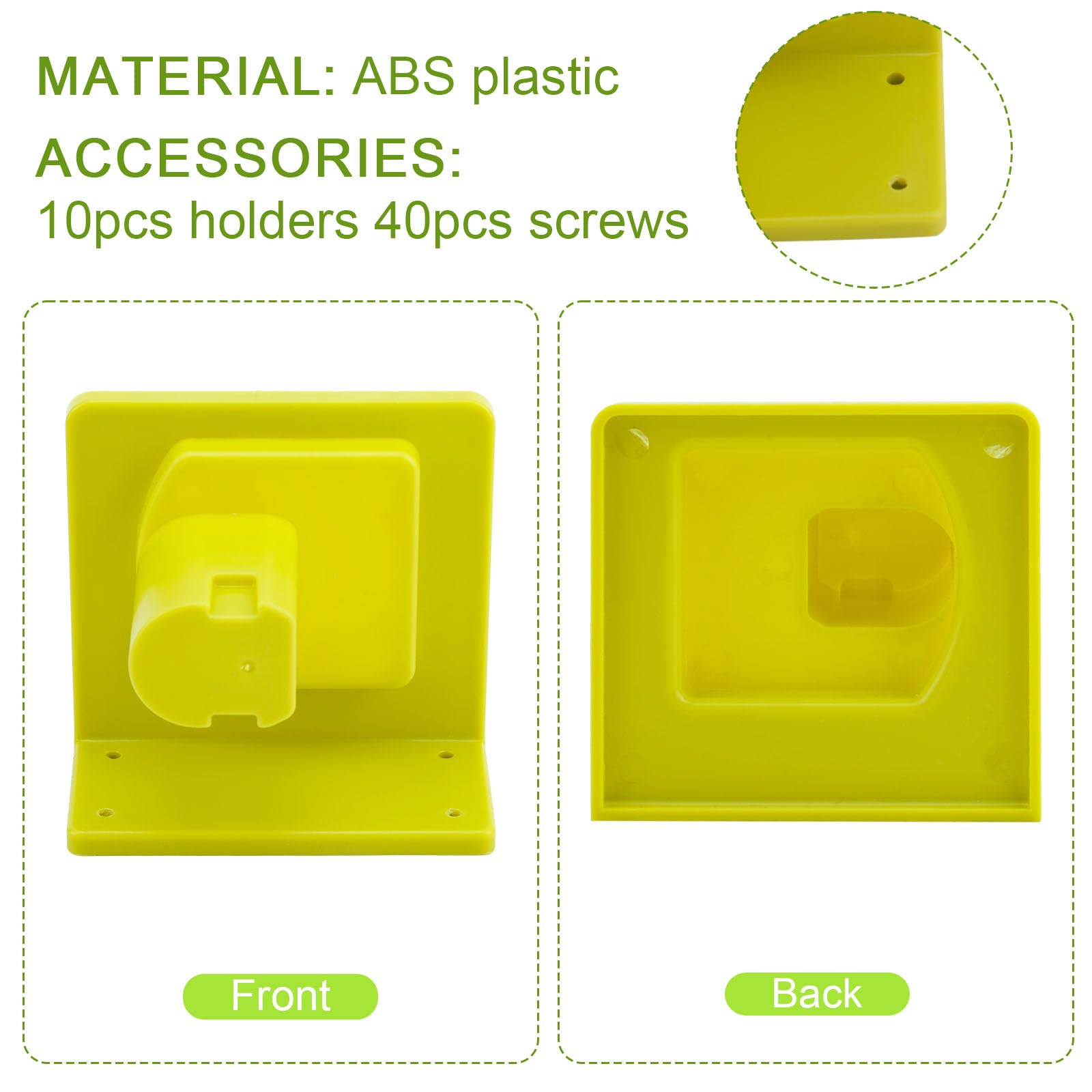 Lot de 10 supports à outils électriques pour Ryobi - Support mural durable avec 40 vis - Supports de rangement pratiques compatibles avec Ryobi 18 V