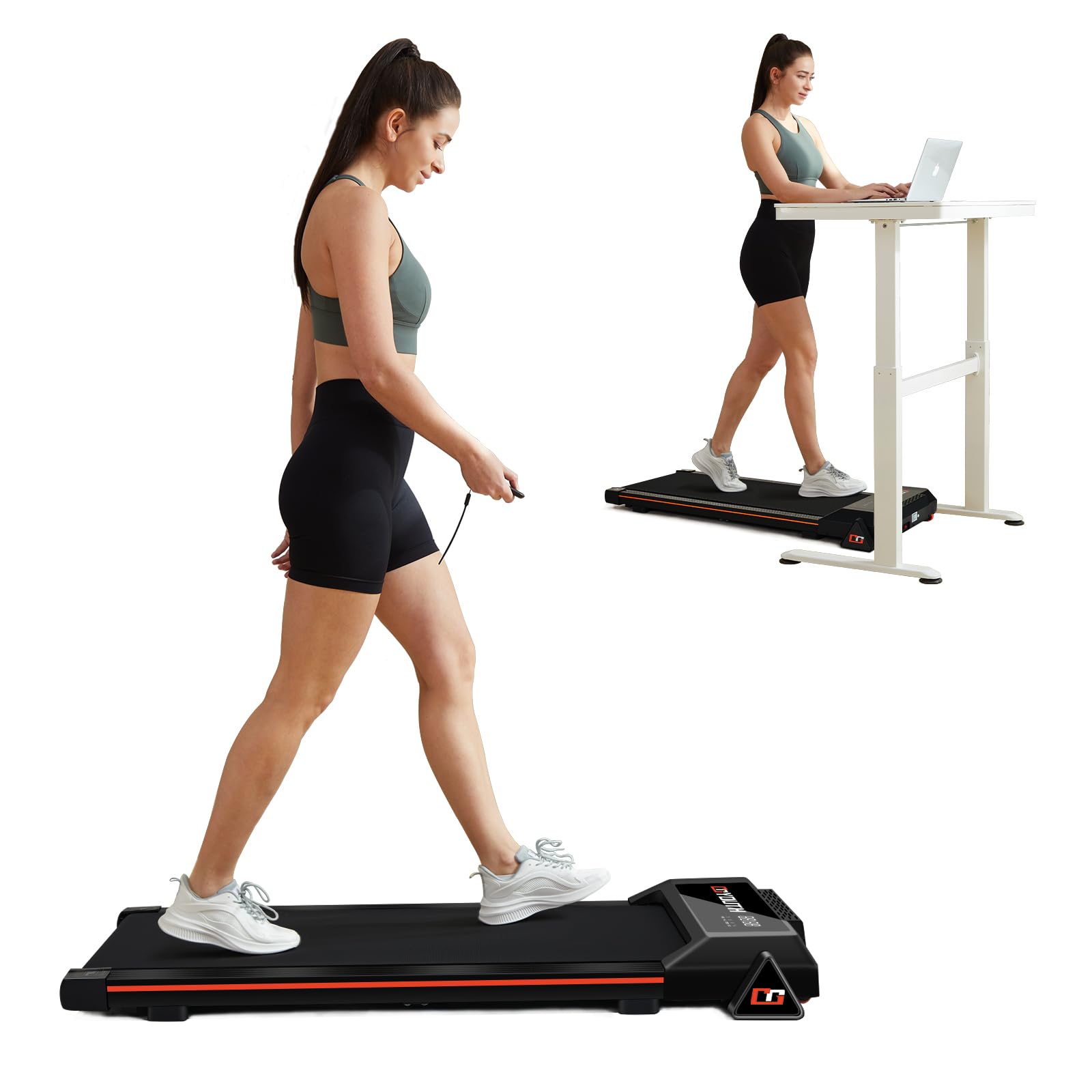 GOYOUTH Portable 3Level Incline Adjustable Treadmill, Mini Walking Pad