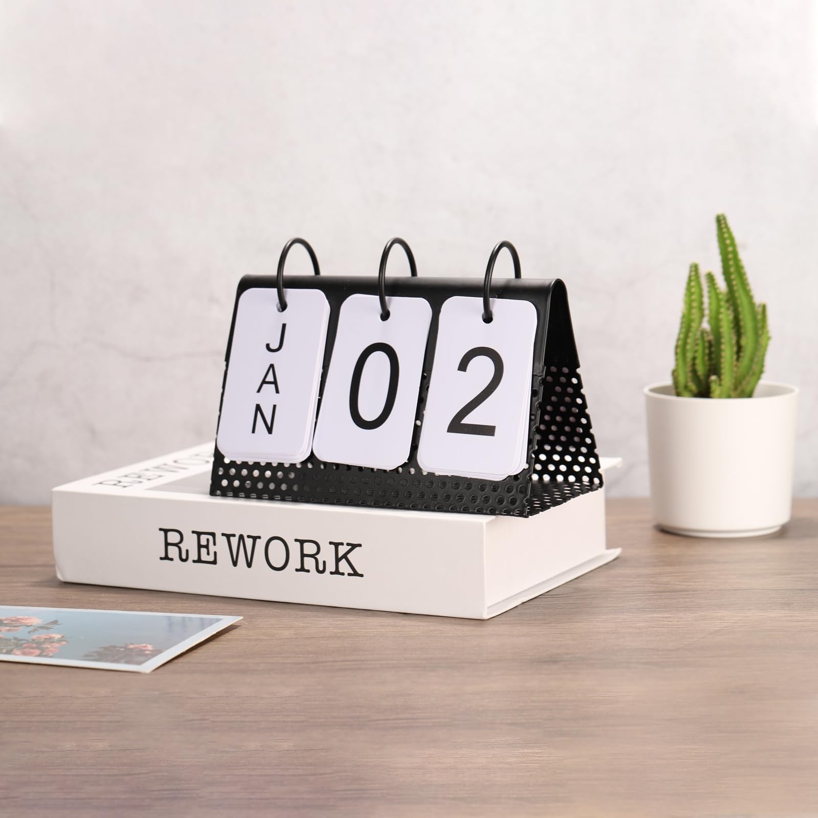 Amazon.com : PATIKIL Vintage Wood Perpetual Calendar, Flip