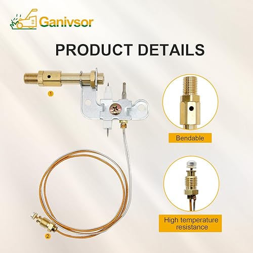 Miniatura 5 de Ganivsor 120630-01 Pilot ODS para calentadores de pared de gas natural Desa Glo-Warm Vent Free - 1500 vatios Pilot ODS Assembly