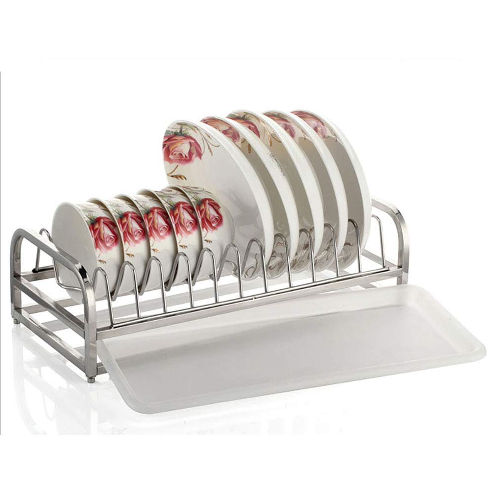 Escurreplatos Pequeño,Compacto Escurreplatos con Removible Bandeja De Goteo Acero Inoxidable Estante Drainer para Kitchen Countertop A