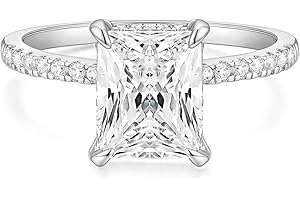 Engagement Rings for Women - Captivating 4CT Radiant Cut CZ Promise Ring