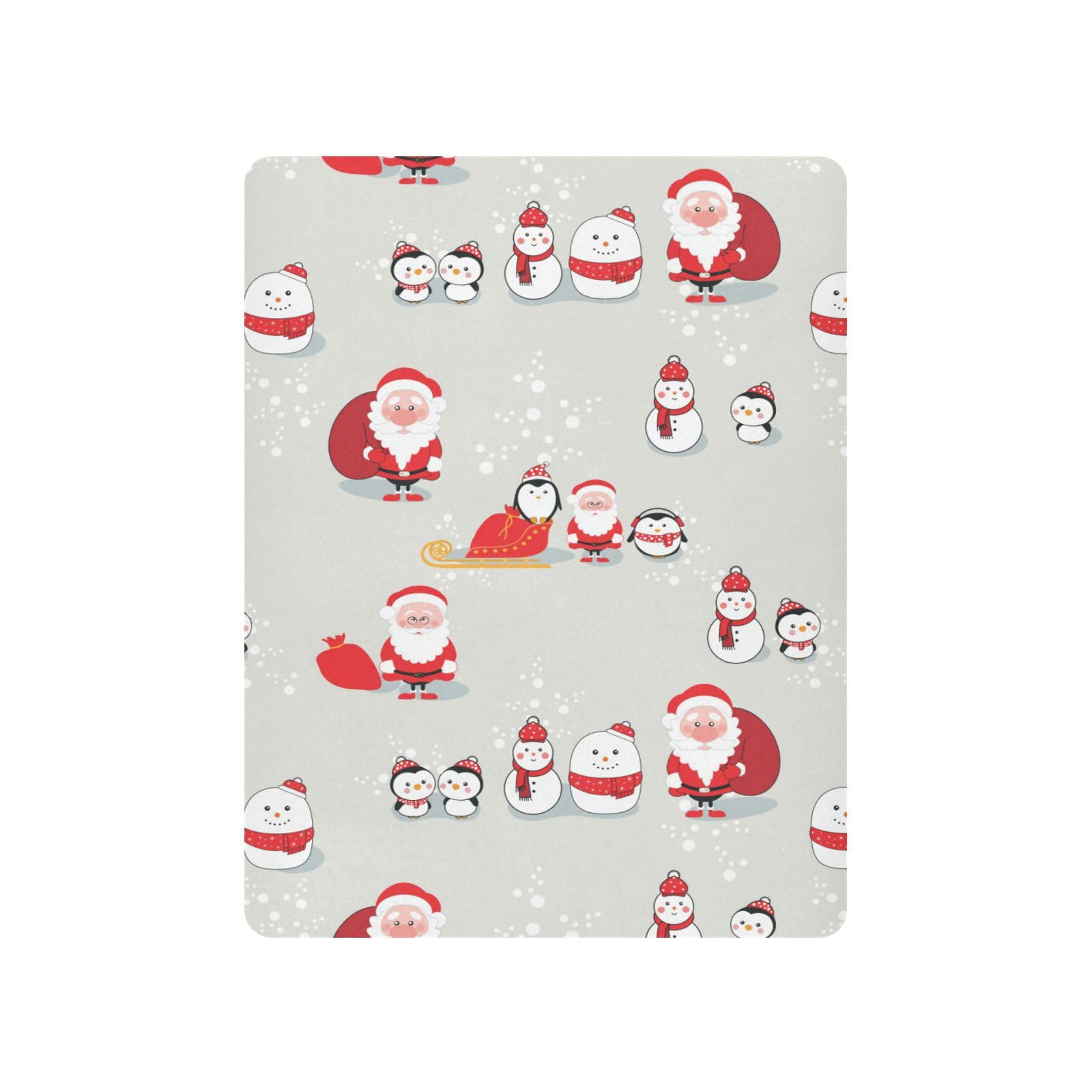 Moudou Christmas Santa Claus Playard Sheet for Boy Girls, Soft Breathable Fitted Toddler Sheet for Standard Playard Bed Mattress, 39 x 27 x 5 Inch